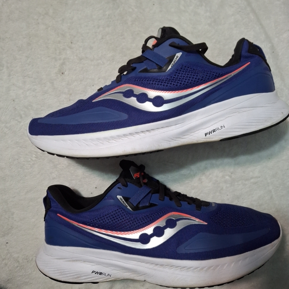 Saucony Guide 15 Running Shoes Blue Saphire Vizi Red Mens Sz 12W